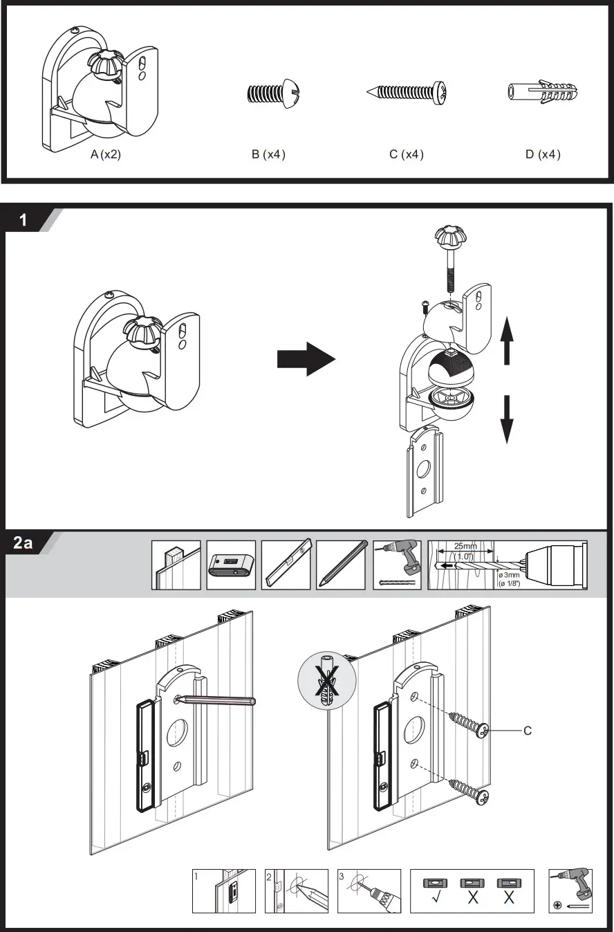 av link 129 200UK Speaker Wall Mount - Figure 1