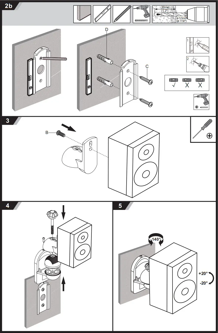 av link 129 200UK Speaker Wall Mount - Figure 2