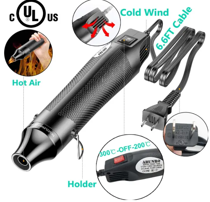AMENKER-MF300-Heat-Gun-for-Crafts-Bubble-Remover-fig-2