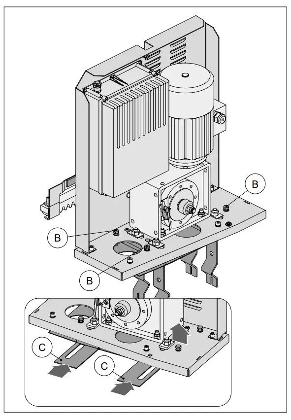 Geared motor installation