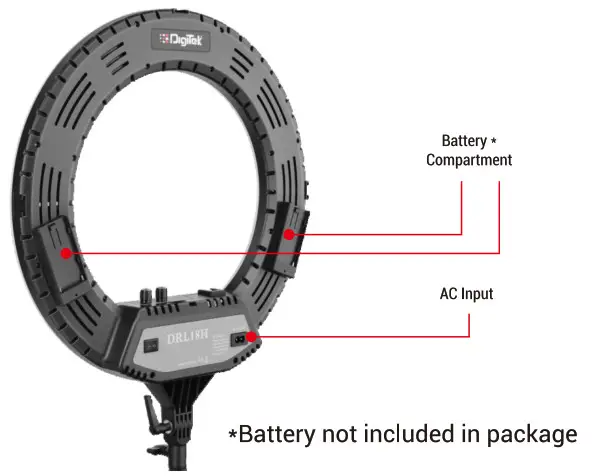 DigiTek DRL-18H LED Ring Light - Power Source