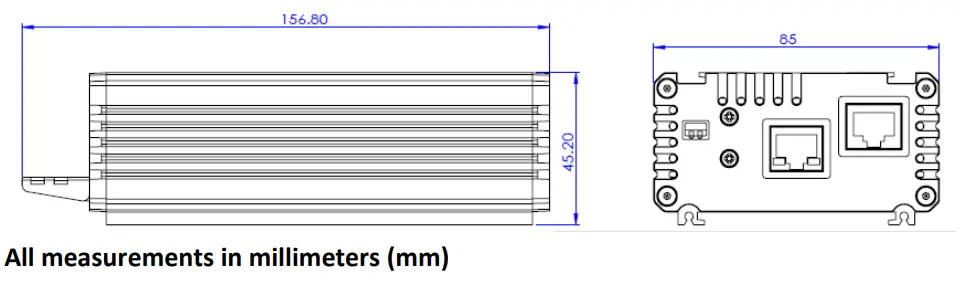 datavideo HBT16 Hdbaset Receiver Box - Dimensions