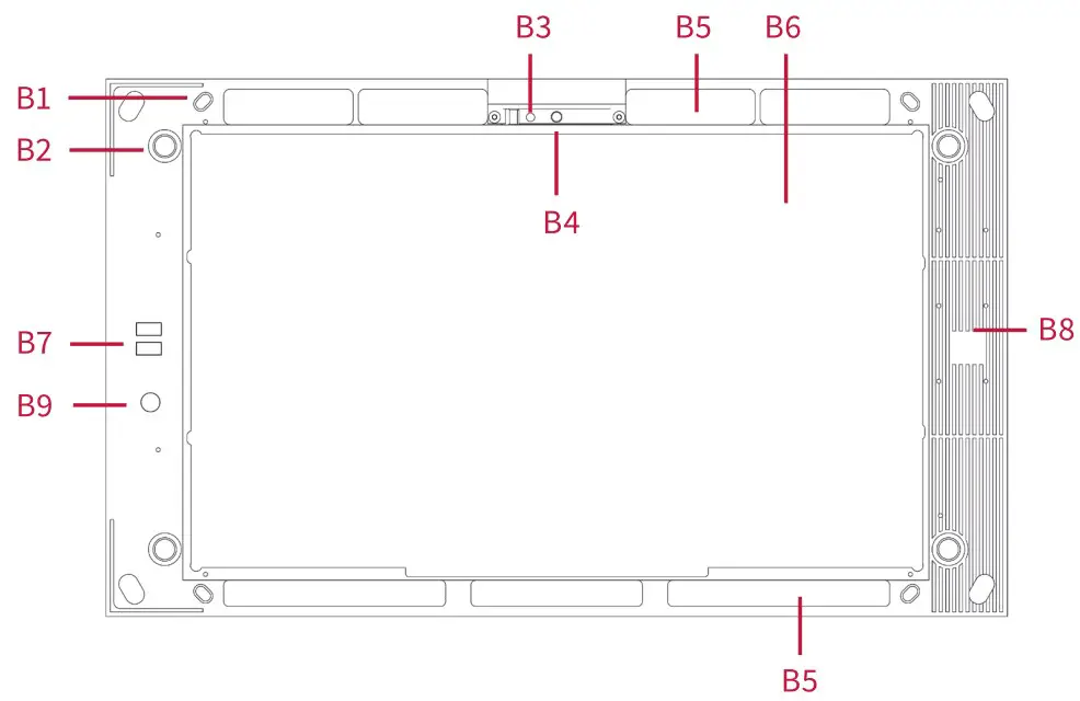 Touch panel front view