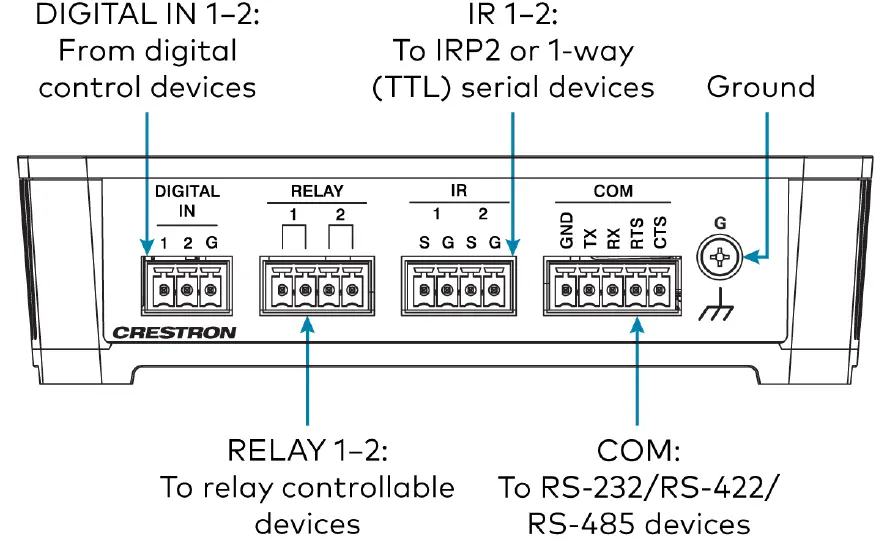 CRESTRON RMC4 4-Series Control System Rear Panel Connections