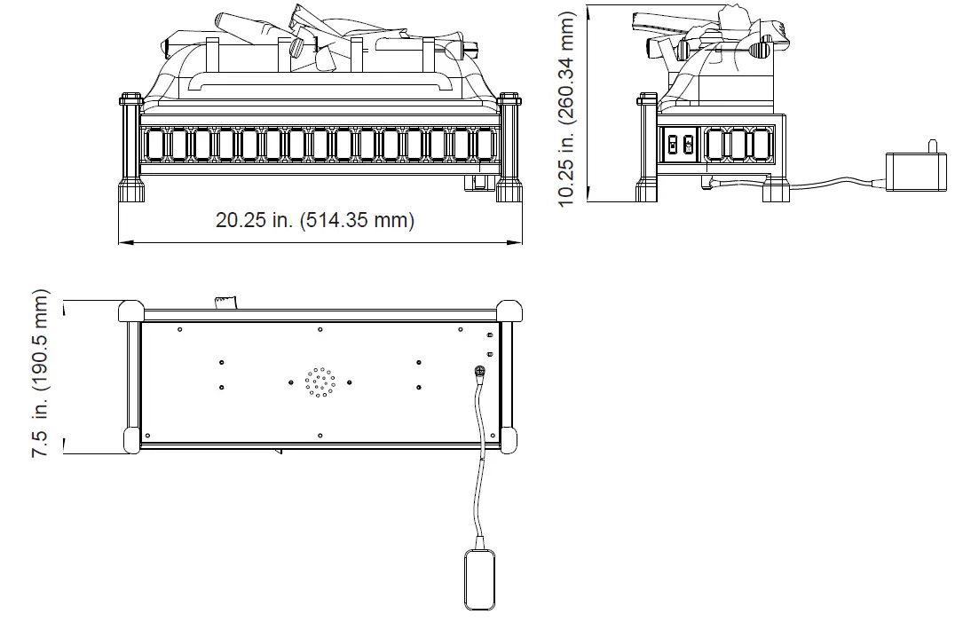 Pleasant Hearth L-24 Electric Crackling Log APPLIANCE DIMENSIONS