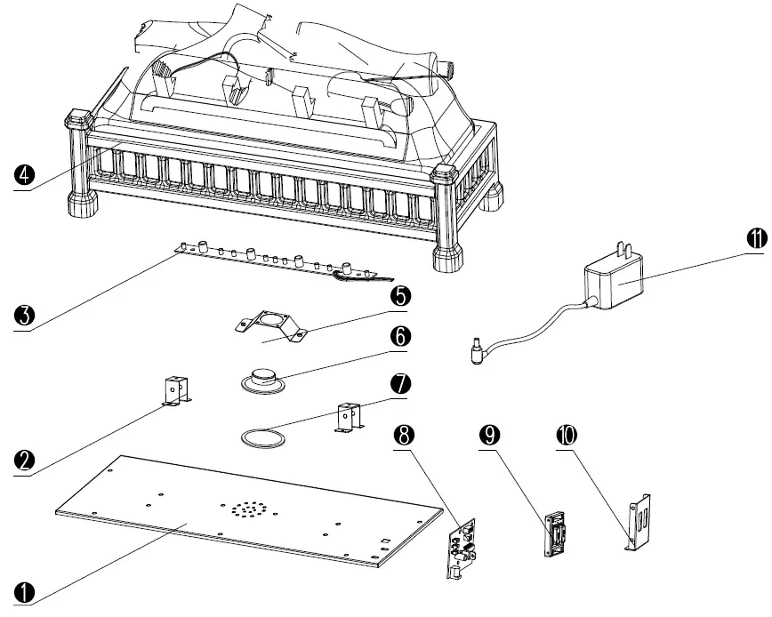 Pleasant Hearth L-24 Electric Crackling Log REPLACEMENT PARTS LIST