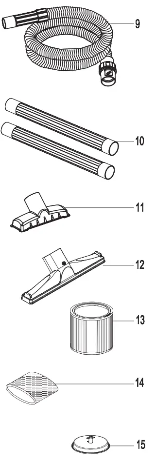 Vacmaster VJF608PF 0201 6-Gallon 3.5 Peak HP Wet Dry Vacuum - EXPLODED VIEW 1