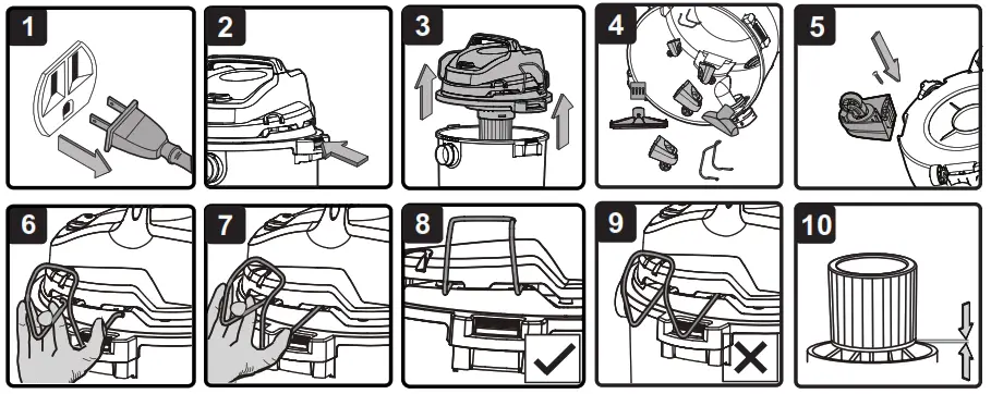 Vacmaster VJF912PF 0201 9-Gallon 4.5 Peak HP Wet Dry Vacuum - GENERAL ASSEMBLY