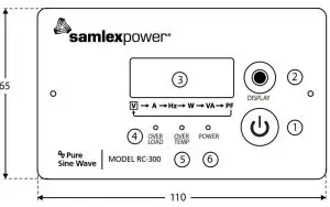 samlex RC 300 Remote Control for Inverter - Front View