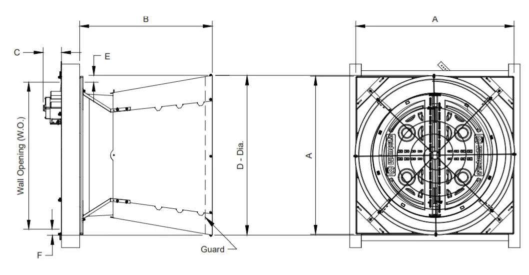 Munters Wall Mount Fan with Damper Door WM36K -figure 5