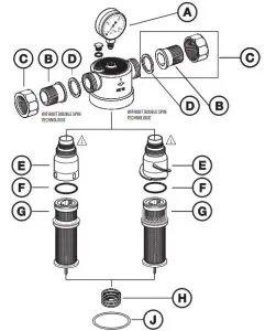 resideo F76S Water Filter Backwash Controls - F76S REPLACEMENT PARTS 1