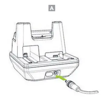 KOAMTAC KDC470 Pistol Grip Charging Cradle User Guide - Charging via DC Connector (1-Slot)