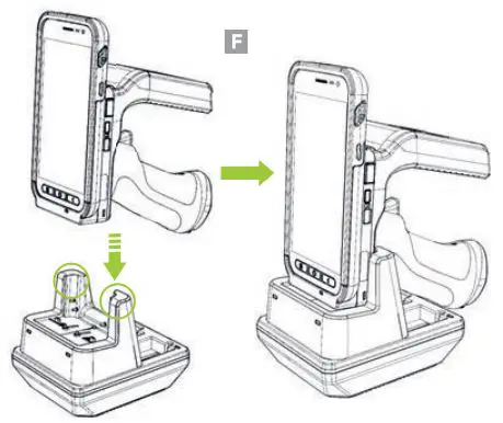 KOAMTAC KDC470 Pistol Grip Charging Cradle User Guide - How to Charge the KDC470 475 1.0W UHF Pistol Grip