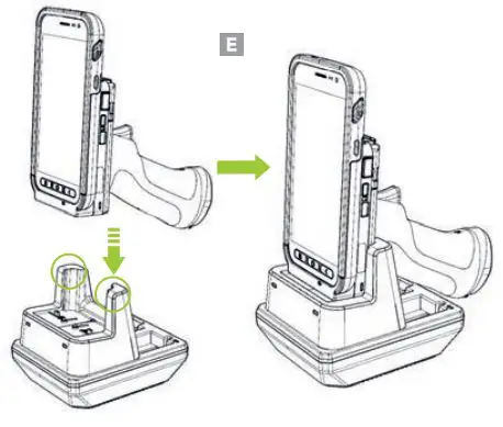 KOAMTAC KDC470 Pistol Grip Charging Cradle User Guide - How to Charge the KDC470 475 Pistol Grip