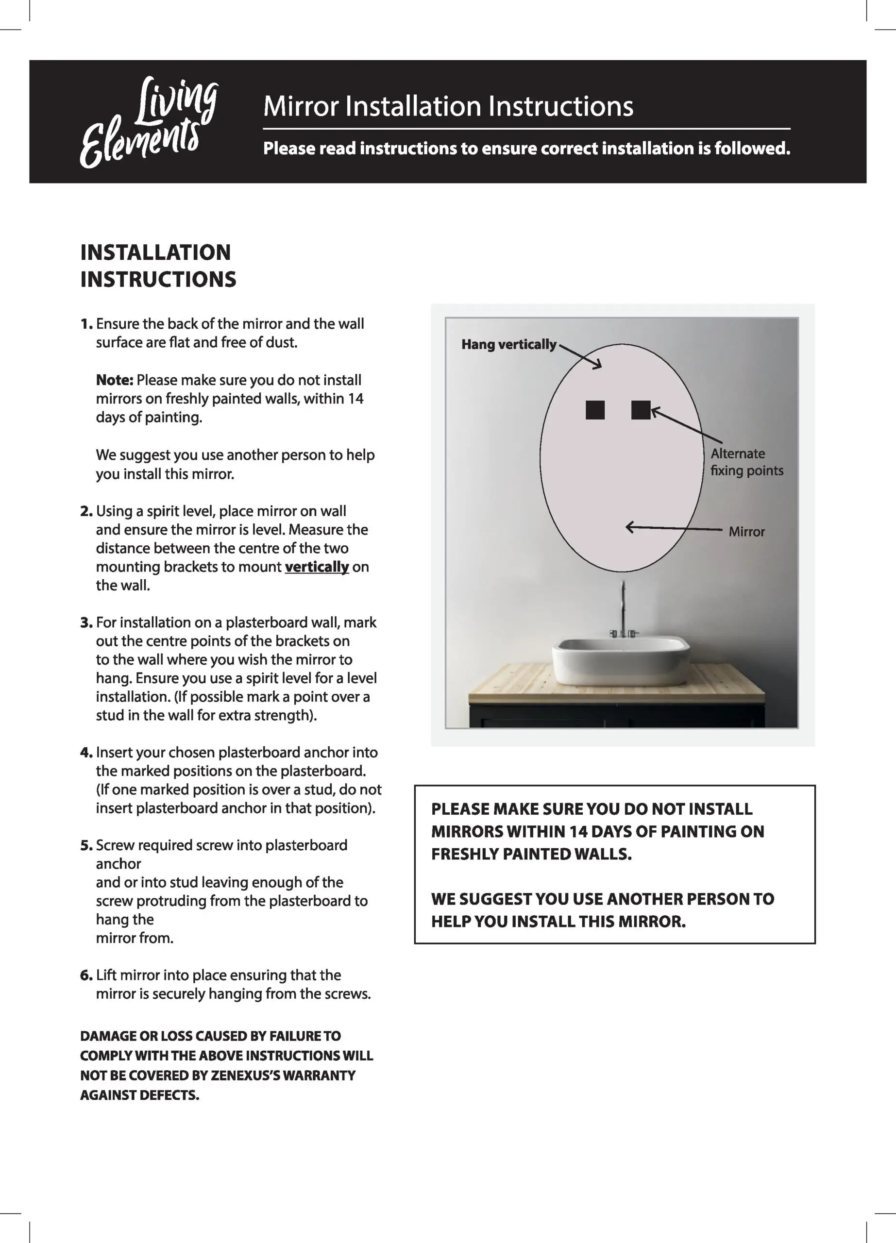 Living Elements Mirrors Installation Instructions Part 1