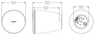 BOSE DesignMax DM3P Pendant Loudspeaker -Product Dimensions