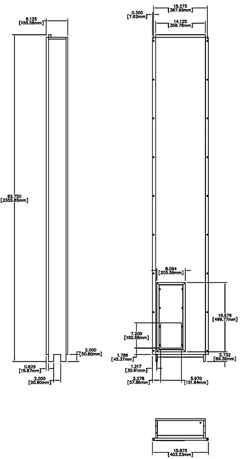 WISDOM S90i High Output RTL Subwoofer -S90 Dimensions