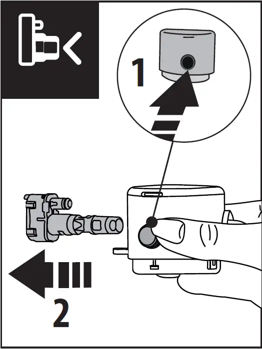 Press the button to extract the connector