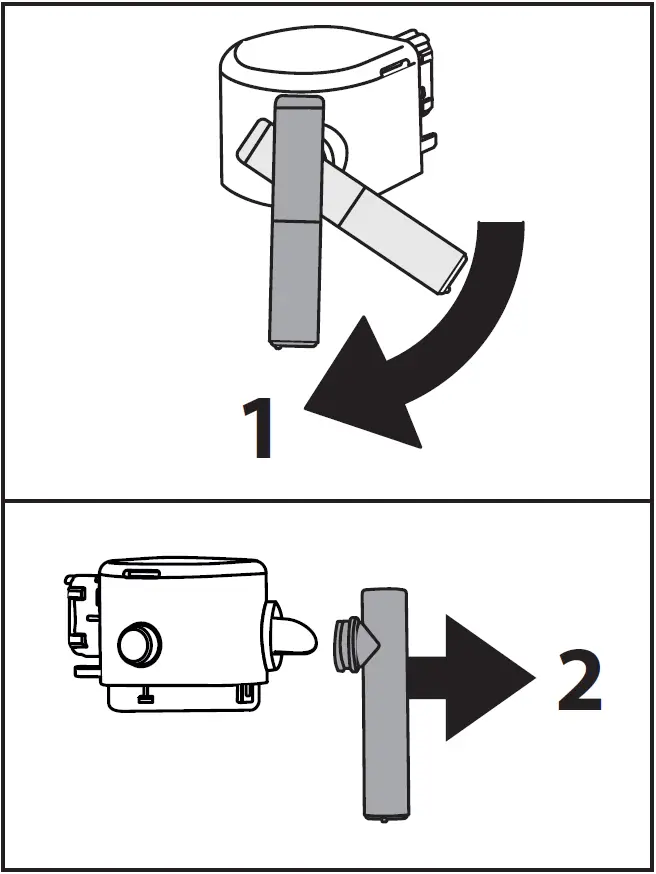 Turn the milk spout into the vertical position and pull to extract