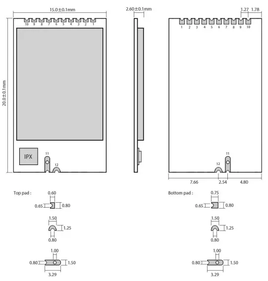 EBYTE E10-915MS20 S14463 915MHz 100mW SMD Wireless Module-fig3