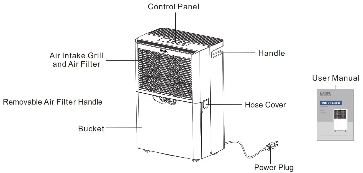 EQK DDR2599E 25 PINTS Dehumidifier - ovier voew