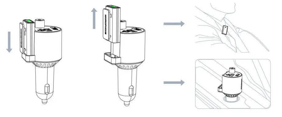 cigii BTM01 Bluetooth Hands Free Car Kit with Detachable Microphone - detachable microphone