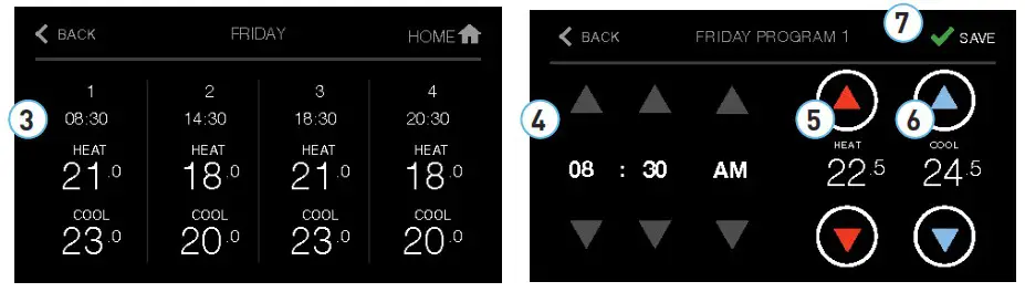 unilux Universe Thermostat - Schedule Setup