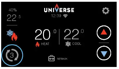 unilux Universe Thermostat - Setting Fan Speeds