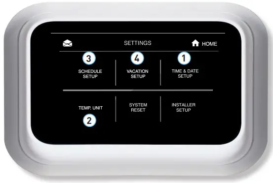 unilux Universe Thermostat - System Setup & Settings