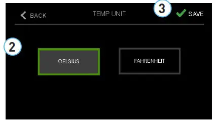 unilux Universe Thermostat - Temperature Display Setup