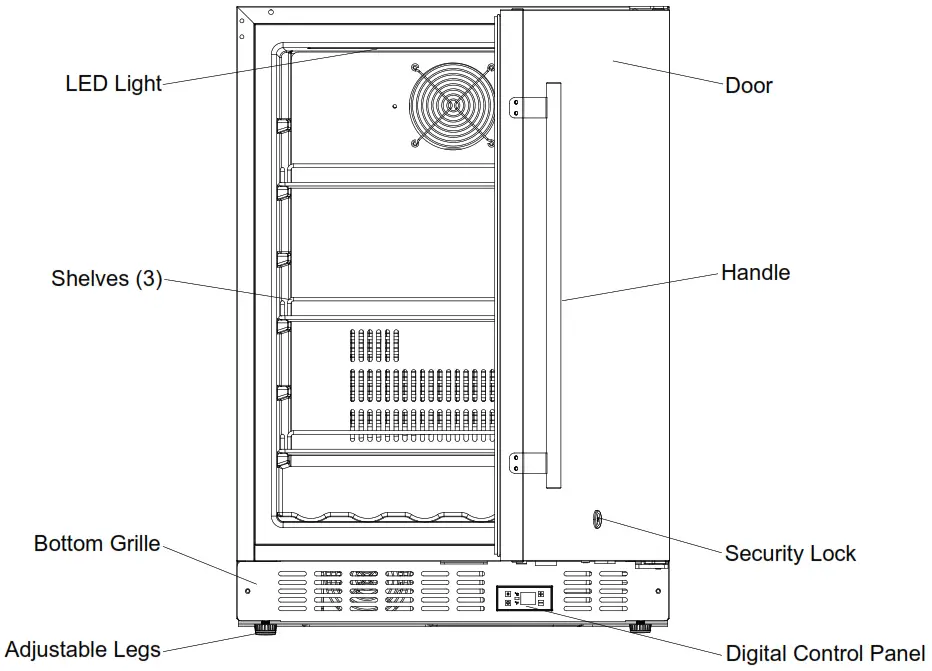 SUMMIT FF1532B 15 Inch Outdoor and Indoor Frost Free Refrigerators - Fig 1