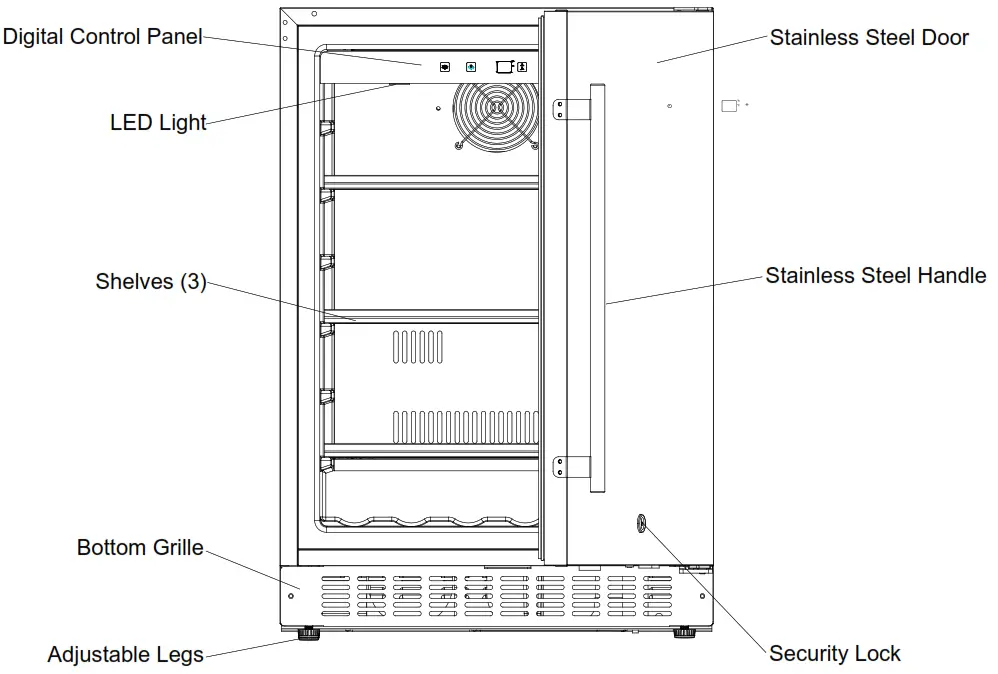 SUMMIT FF1532B 15 Inch Outdoor and Indoor Frost Free Refrigerators - Fig