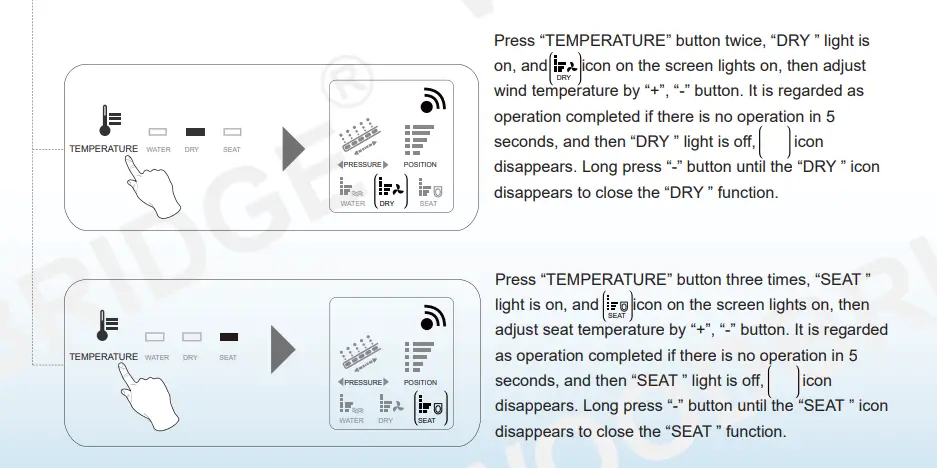 WOODBRIGE Remote Control Illustration faceWater temperature