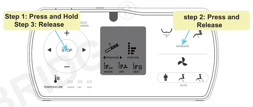 WOODBRIGE Remote Control stops mode, press and hold