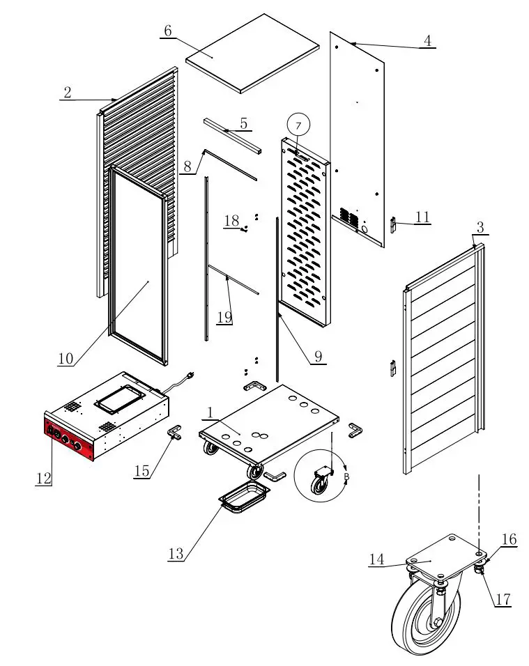 AVANTCO 177HEAT1836 120V Full Size Non Insulated Heated Holding Cabinet with Clear Door User Manual - Cabinet Assembly