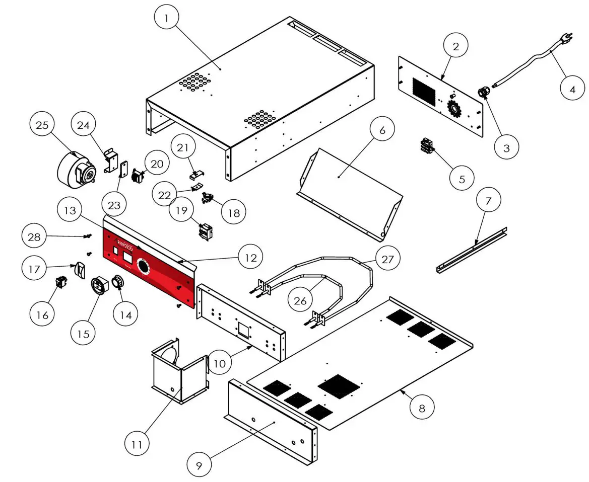AVANTCO 177HEAT1836 120V Full Size Non Insulated Heated Holding Cabinet with Clear Door User Manual - Drawer Assembly