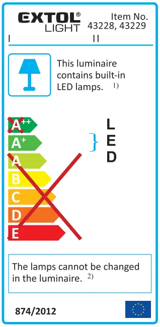ENERGY LABEL OF THE FLOODLIGHTS