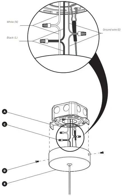 artika PDT CAC CR 1 Light Integrated LED Pendant Carat - CONNECTING THE WIRES AND FINAL INSTALLATION