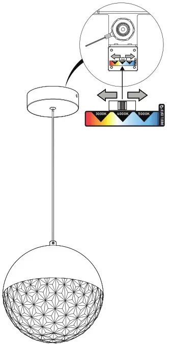 artika PDT CAC CR 1 Light Integrated LED Pendant Carat - LIGHT COLORS ADJUSTMENT