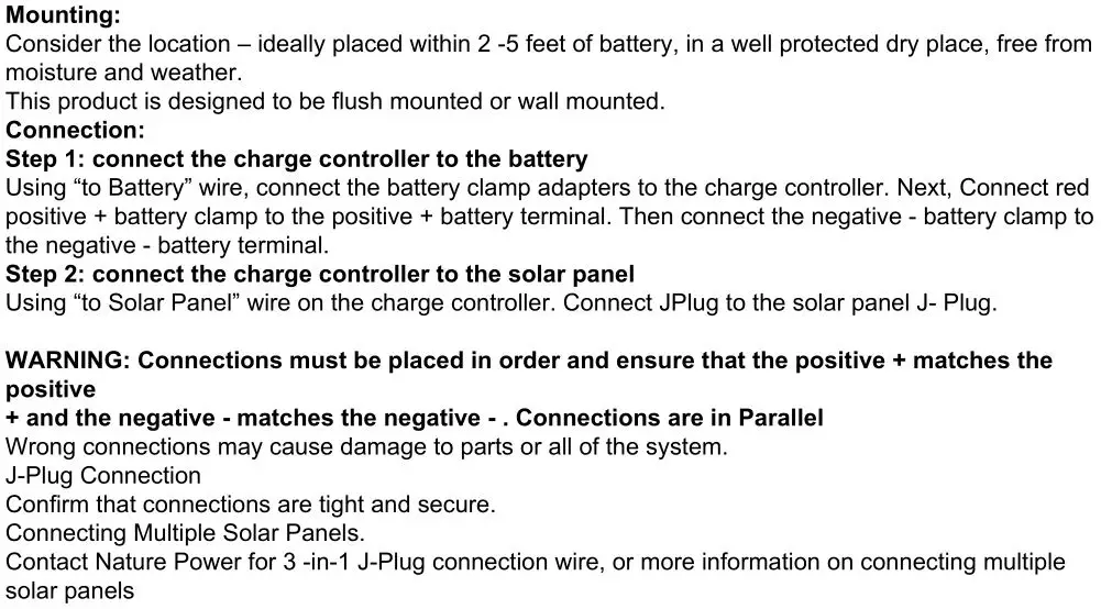 Nature POWER Polycrystalline Solar Panel - Assembly Instructions