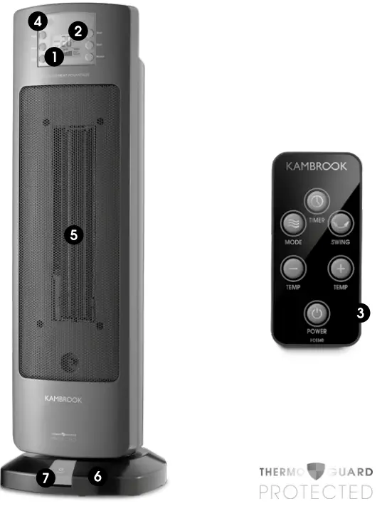 KAMBROOK KCE340 Ceramic Tower Heater - Tower Heater