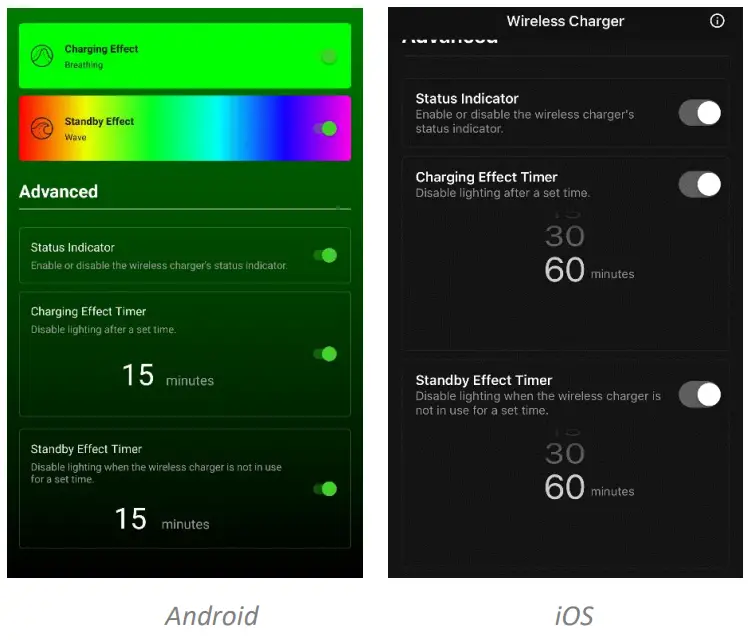 RAZER Wireless Charger - Advanced Settings