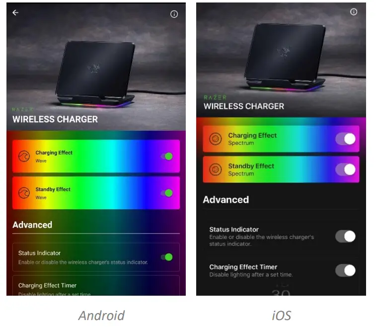 RAZER Wireless Charger - Standby Effects