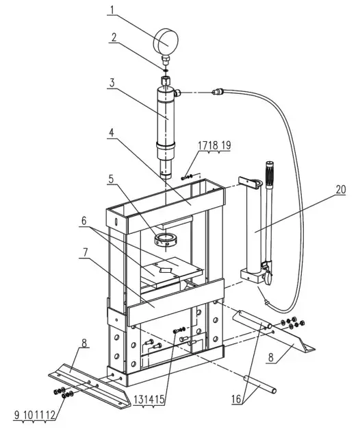 Clarke CSA10BB 10 Tonne Hydraulic Bench Press - DIAGRAM3