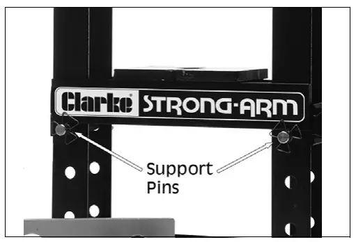 Clarke CSA10BB 10 Tonne Hydraulic Bench Press - dipstick 1