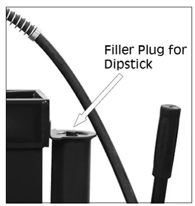 Clarke CSA10BB 10 Tonne Hydraulic Bench Press - dipstick