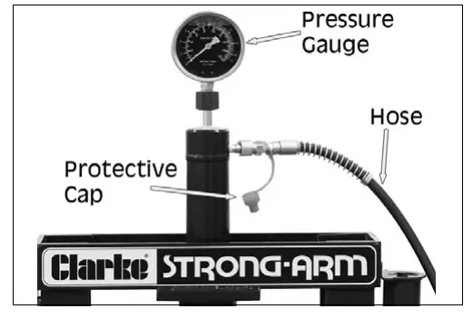 Clarke CSA10BB 10 Tonne Hydraulic Bench Press - feet to the frame 4