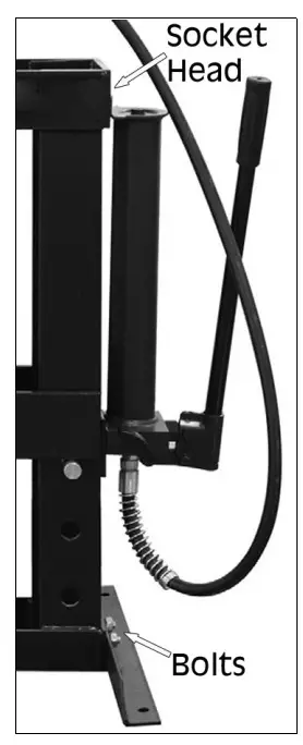 Clarke CSA10BB 10 Tonne Hydraulic Bench Press - feet to the frame 5