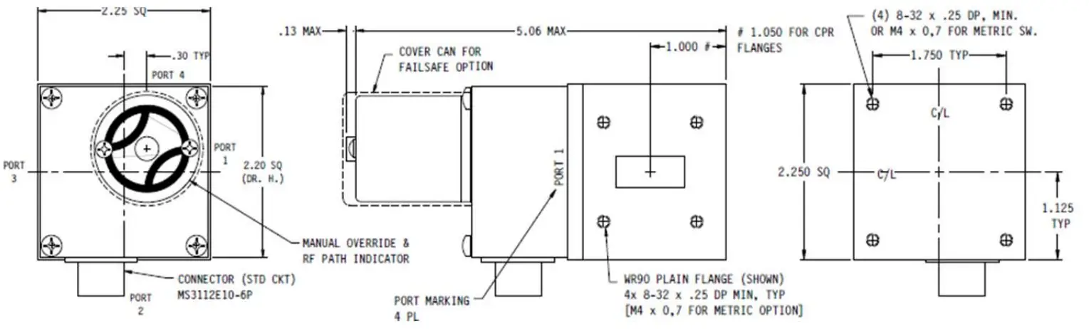 RADITEK WR90 Waveguide Switch - fig1