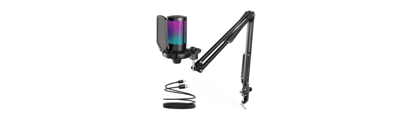 Fifine Gaming Pc Usb Microphone, Podcast Condenser Mic With Boom Arm User Manual
